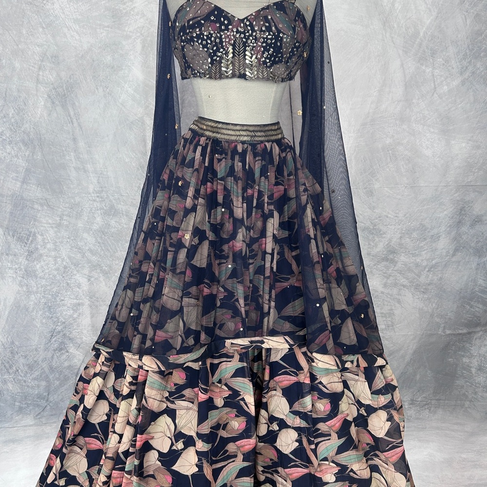 Floral Navy Skirt